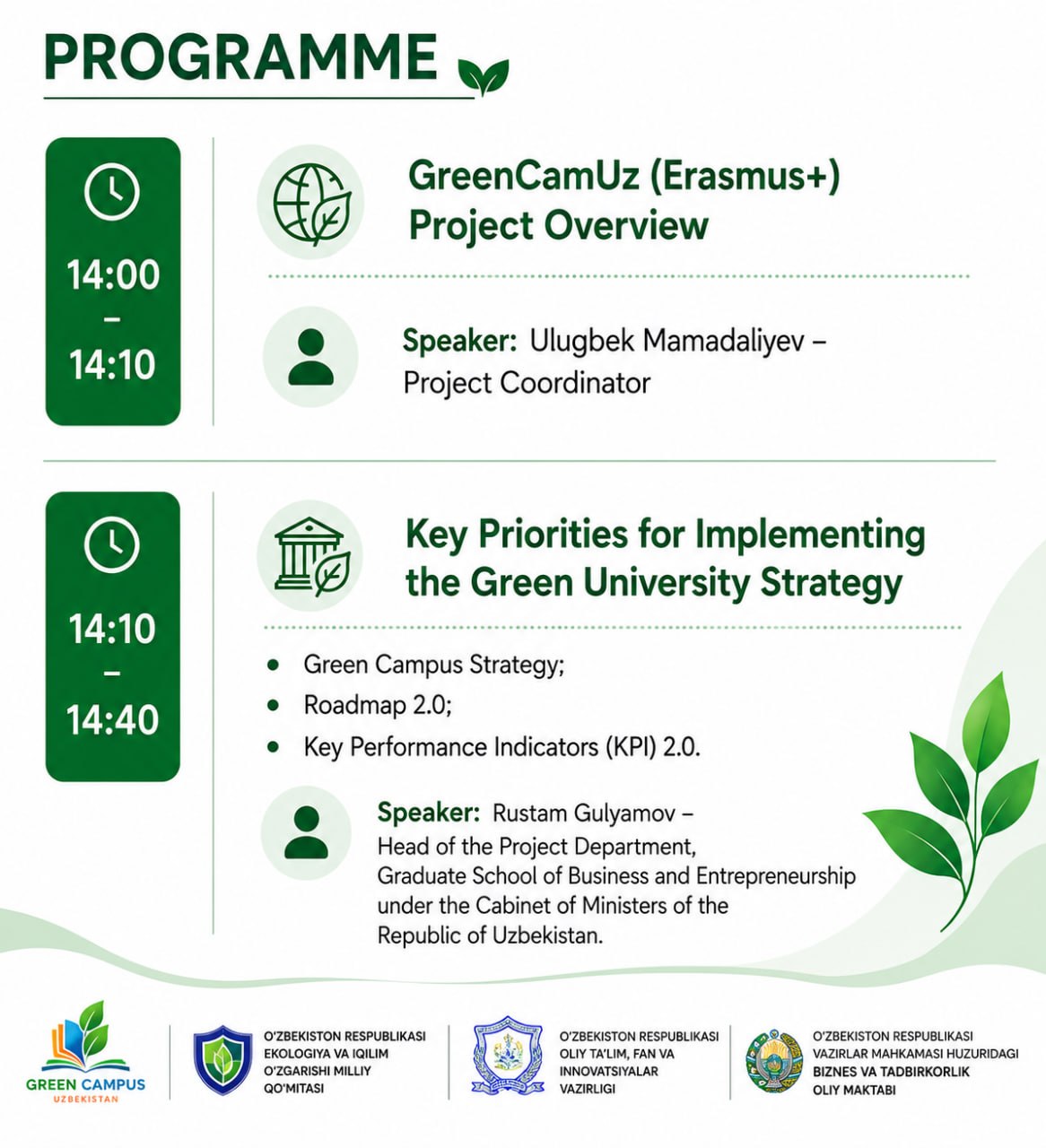 National Seminar on the “Green University Strategy” for Higher Education Institutions of Uzbekistan
